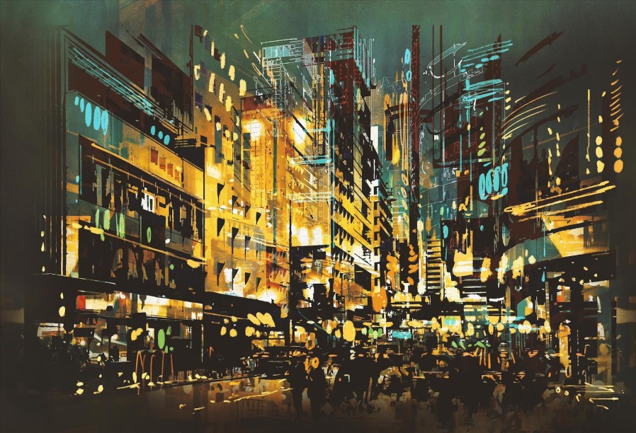 Art Gallery Xiart | Night Scene Cityscape